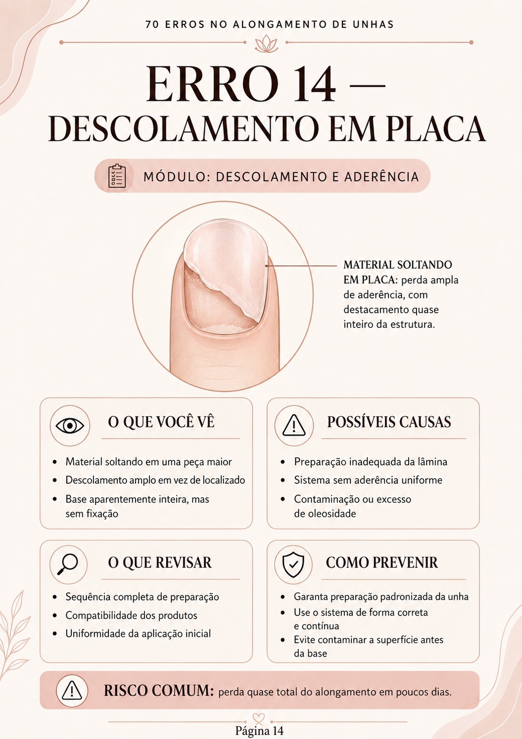 Erro 14 — Descolamento em placa