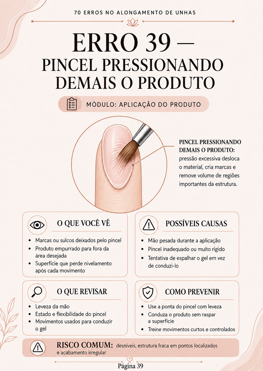 Erro 39 — Pincel pressionando demais o produto